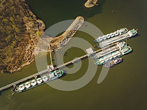 Oil tanker on the Don river.