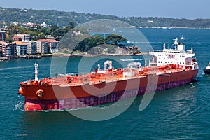 Oil tanker entering Sydney harbour