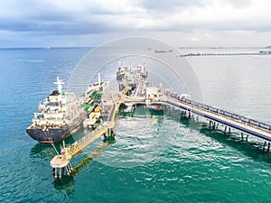 Oil tanker, gas tanker in the high sea.Refinery Industry cargo s