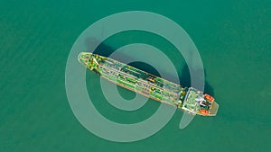 Oil tanker, gas tanker in the high sea.Refinery Industry cargo ship,aerial view,Thailand, in import export, LPG,oil refinery,