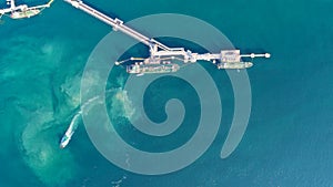 Oil tanker, gas tanker in the high sea.Refinery Industry cargo ship,aerial view,Thailand, in import export, LPG,oil refinery,