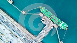 Oil tanker, Gas tanker operation at oil and gas terminal, View f