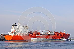 Oil tanker in the harbor