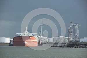 Oil tanker in harbour