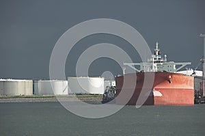 Oil tanker in harbour