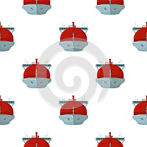 Oil tanker icon in cartoon style isolated on white background. Oil industry pattern stock vector illustration.