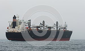 Oil tanker in the middle of the ocean