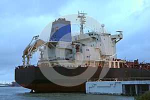 Oil tanker in port
