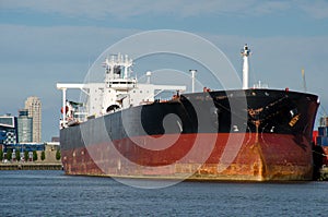 Oil tanker in the port of Rotterdam