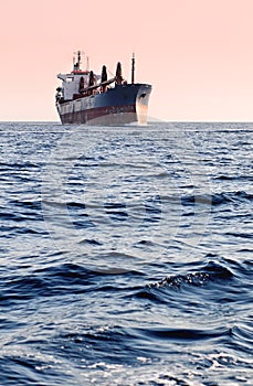 Oil tanker at sea