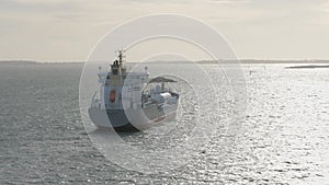 Oil Tanker Ship On Cruise to Sweden, Aerial
