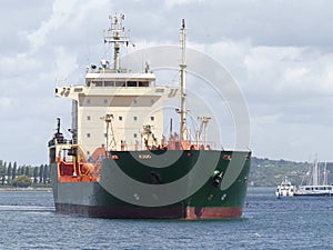 Oil Tanker ship in harbor