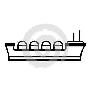 Oil tanker ship icon, outline style