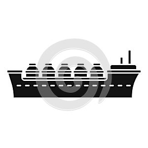 Oil tanker ship icon, simple style