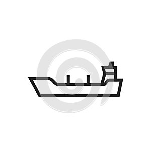 Oil tanker ship line icon. sea transportation symbol. isolated vector image