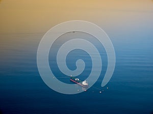 Oil tanker ship on open sea