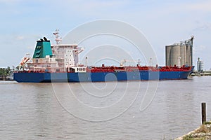 Oil Tanker Ship On Ship Channel