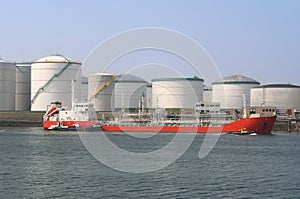 Oil Tanker and Silos