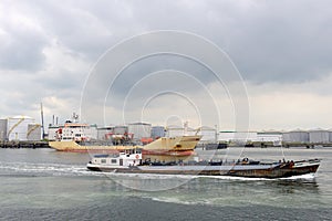 Oil tankers in the port of rotterdam