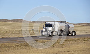 Oil transport semi truck