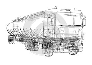 Oil truck sketch illustration