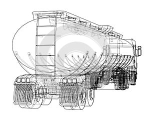 Oil truck sketch illustration