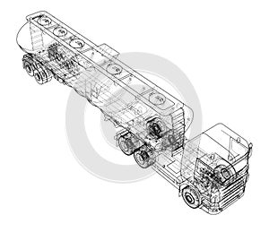 Oil truck sketch illustration