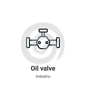 Oil valve outline vector icon. Thin line black oil valve icon, flat vector simple element illustration from editable industry