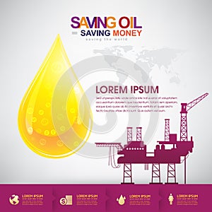 Oil Vector Concept Saving Oil Saving Money