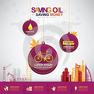 Oil Vector Concept Saving Oil Saving Money