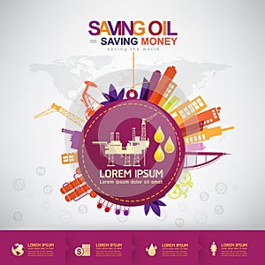 Oil Vector Concept Saving Oil Saving Money
