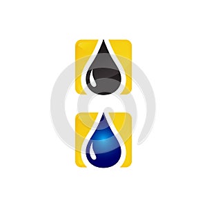 oil Water droplet Logo design sign icon vector template