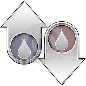 Oil or Water Icon on up and down arrows