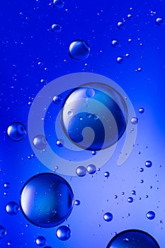 Oil and water, vivid blue