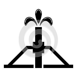 Oil well Derrick rig for oil in out icon black color vector illustration flat style image