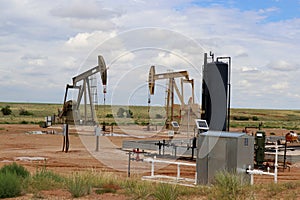 Oil Well Pump Jack drilling site