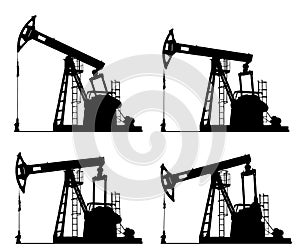 Oil well pump jack silhouette