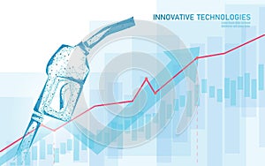 Oil well rig juck low poly business concept. Finance economy polygonal petrol production. Petroleum fuel industry