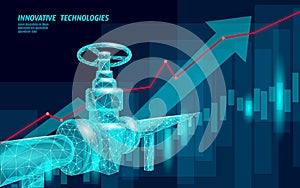 Oil well rig juck low poly business concept. Finance economy polygonal petrol production. Petroleum fuel industry