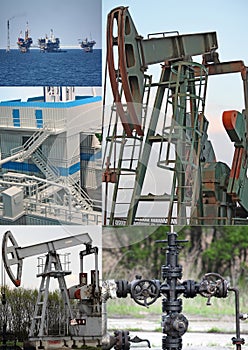 Oil wells collage