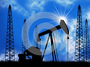 Oil Wells Means Power Source And Drill