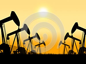 Oil Wells Represents Extract Refineries And Oilfield photo