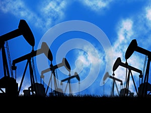 Oil Wells Represents Extraction Drill And Oilwell