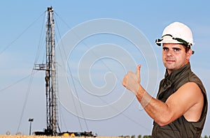 Oil worker with