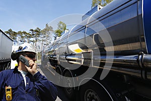 Oil worker and fuel trucking