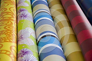 Oilcloth Fabrics with bright patterns photo