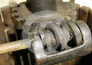 oiled gear of an industrial machine