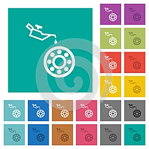 Oiler can and bearings square flat multi colored icons