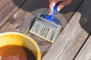 Oiling Terrace Wooden Patio Deck