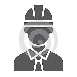 Oilman glyph icon, industy and man, worker sign, vector graphics, a solid pattern on a white background.